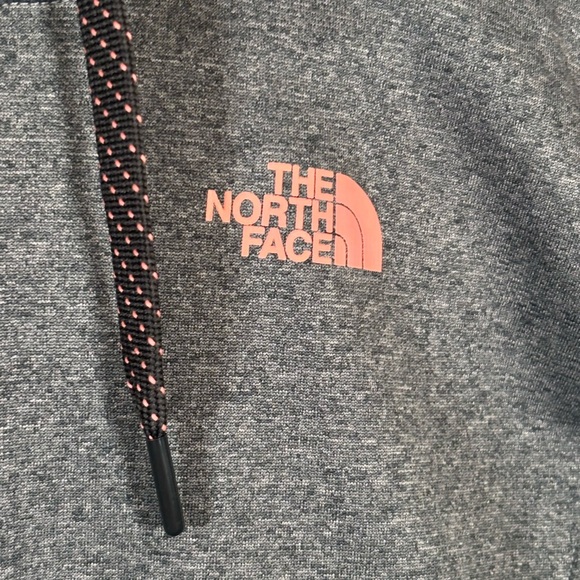 The North Face Women’s Full Zip Hoodie Small Gray Pink Logo Lightweight Jacket - Picture 3 of 11